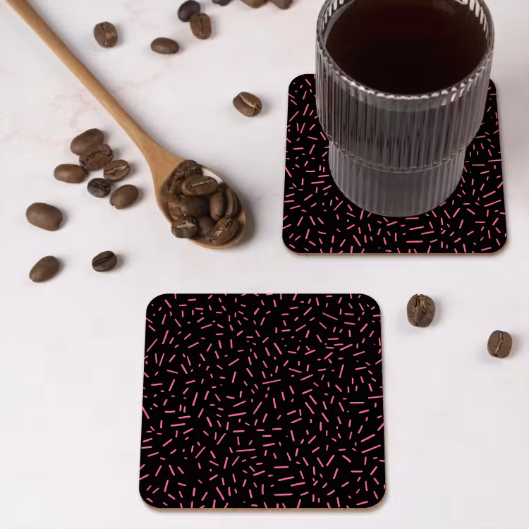 Gaming - Streepjes - Roze - Abstract onderzetter kurk middel -sfeer2