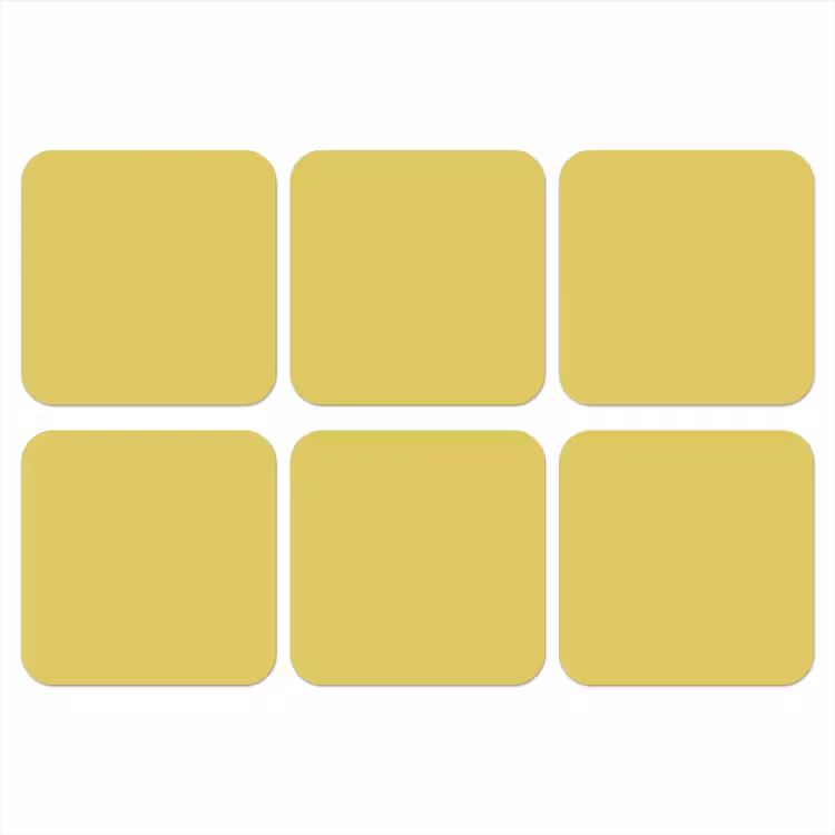 Golden - Ochre - Geel onderzetter kurk middel 366 -3d