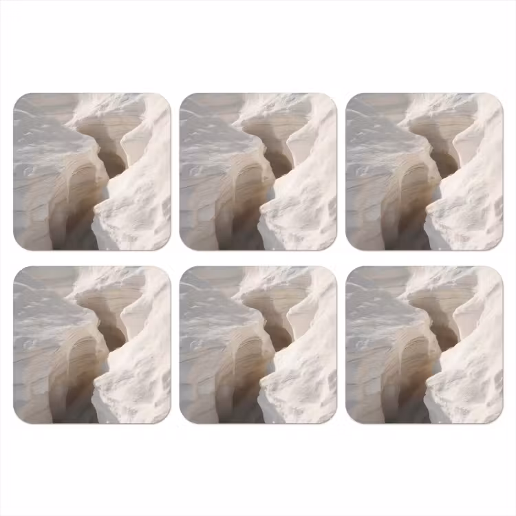 Kloof - Wit - Sneeuw onderzetter kurk middel -3d