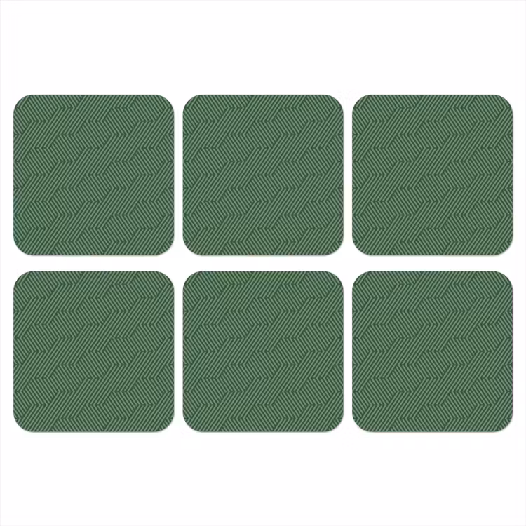 Groen - Strepen - Patroon onderzetter kurk middel 366 -3d