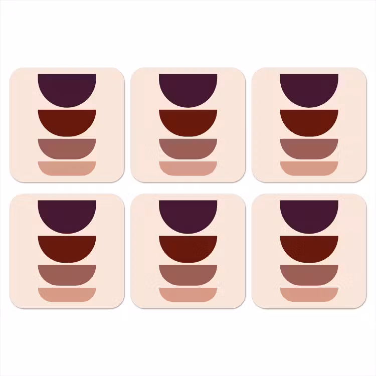 Harmonieus - Symmetrisch - Rood onderzetter kurk middel -3d
