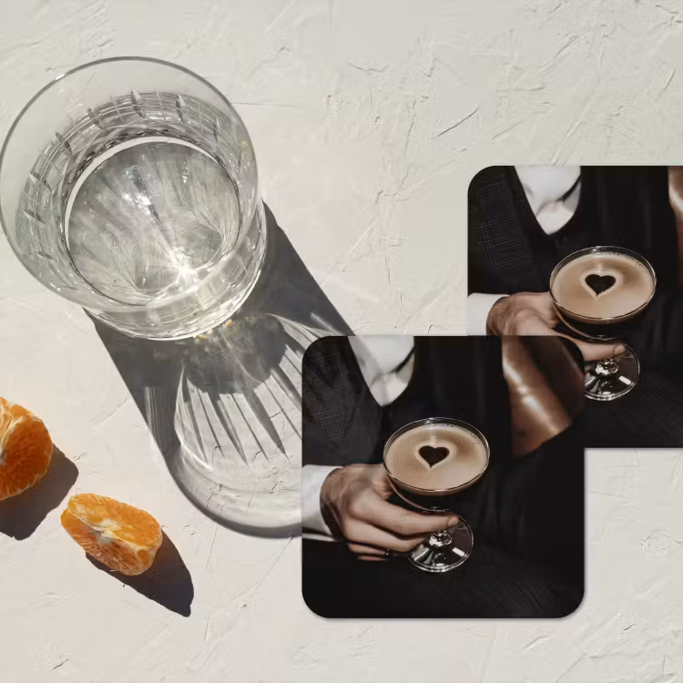 Hartje - Cocktail - Espresso Martini - Hand onderzetter kurk middel -sfeer4