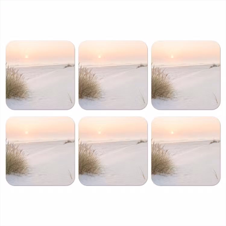 Horizon - Duinlandschap - Zand onderzetter kurk middel -3d