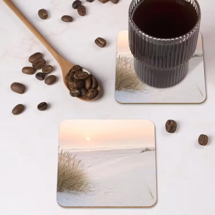 Horizon - Duinlandschap - Zand onderzetter kurk middel -sfeer2