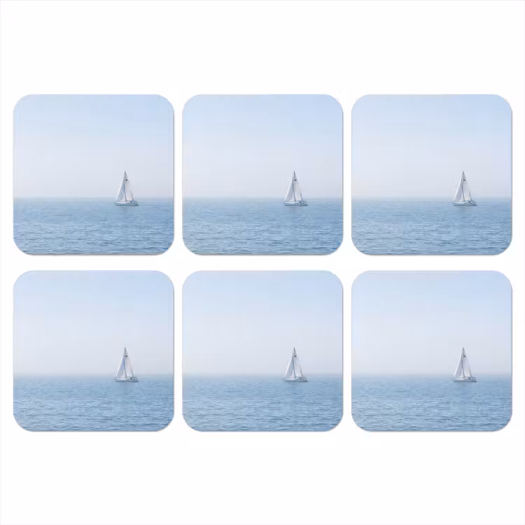 Horizon - Zeilboot - Zee onderzetter kurk middel -3d