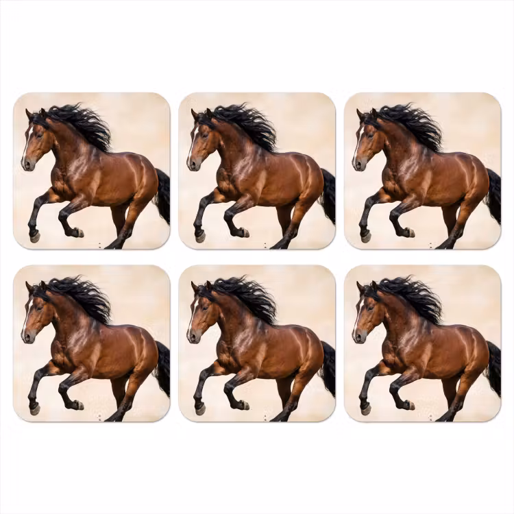 Paard - Galop - Energie onderzetter kurk middel -3d