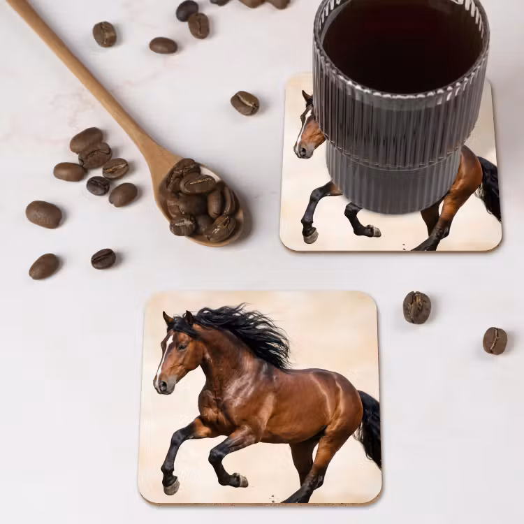 Paard - Galop - Energie onderzetter kurk middel -sfeer2
