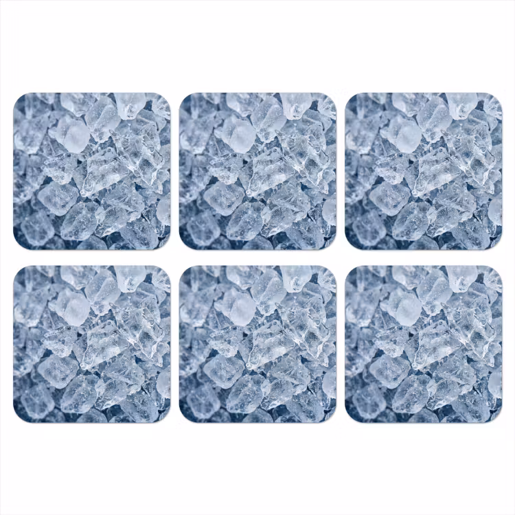 Ijsblokjes - Water - Blauw onderzetter kurk middel -3d