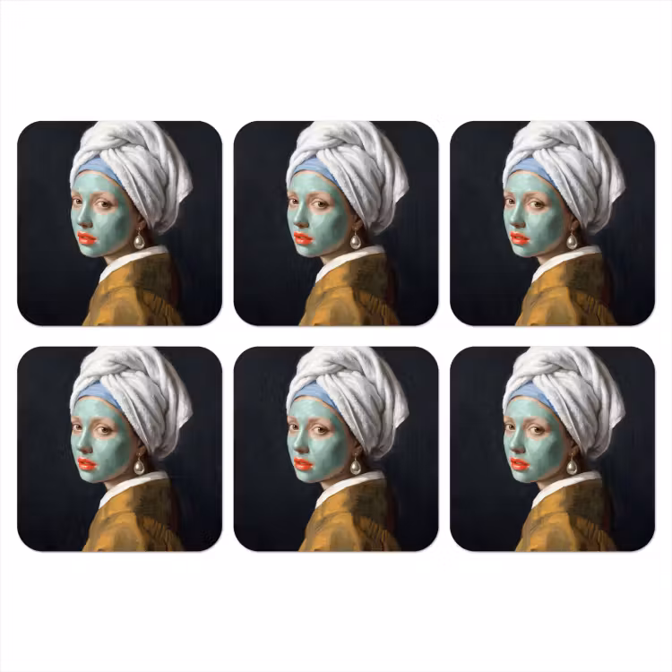 Iconisch - Modern - Kleurrijk onderzetter kurk middel -3d