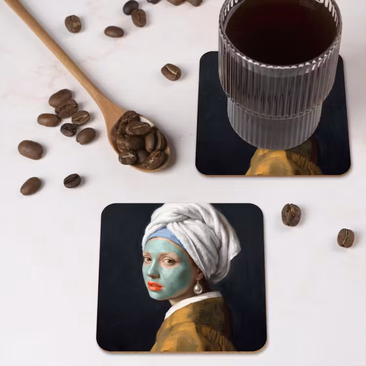 Iconisch - Modern - Kleurrijk onderzetter kurk middel -sfeer2