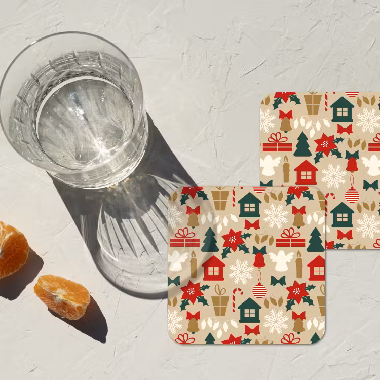 Illustratie - Kerst - Beige onderzetter kurk middel 366 -sfeer4