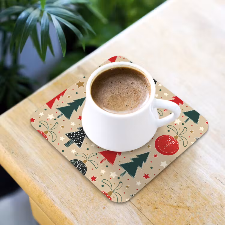 Illustratie - Kerst - Sterren onderzetter kurk middel 366 -sfeer5