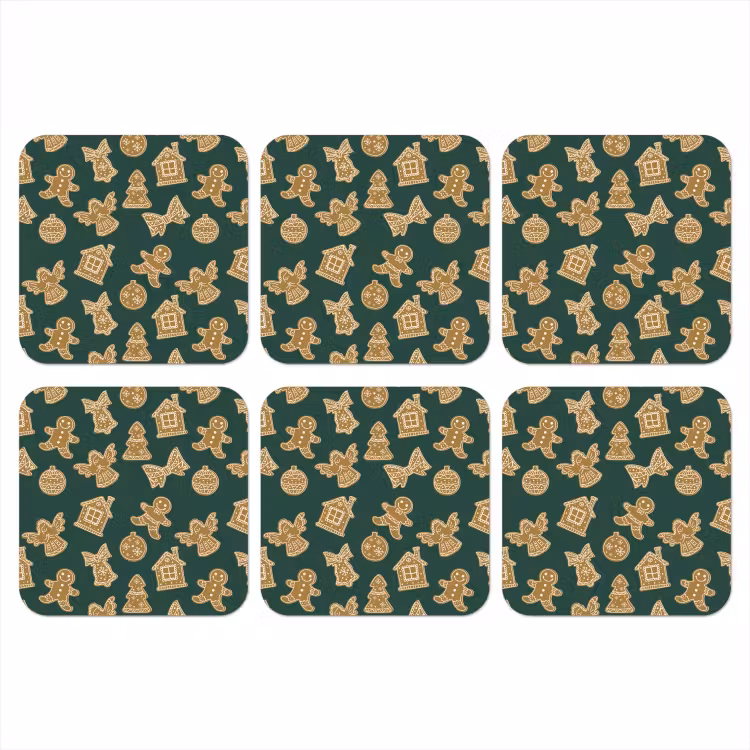 Illustratie - Koekjes - Groen onderzetter kurk middel 366 -3d