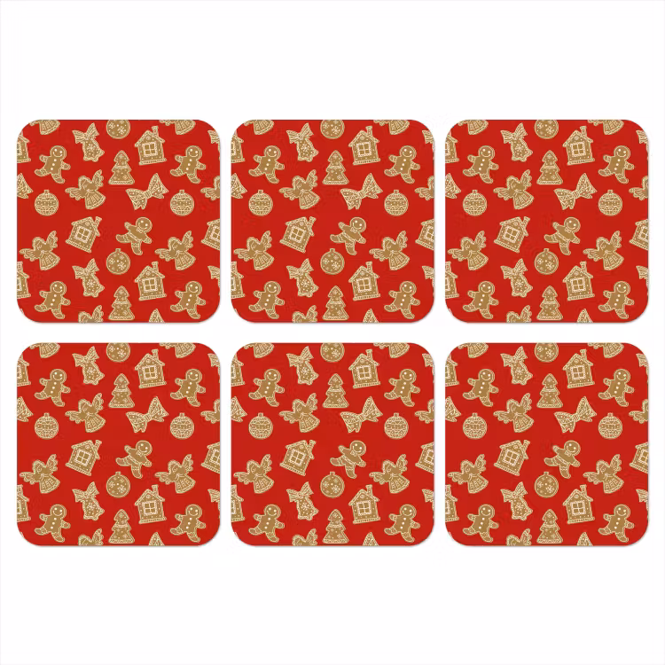 Illustratie - Koekjes - Rood onderzetter kurk middel 366 -3d