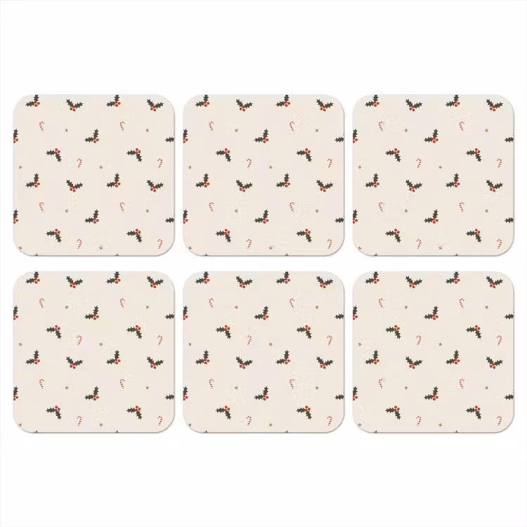 Illustratie - Hulsttakken - Zuurstokken - Beige onderzetter kurk middel 366 -3d