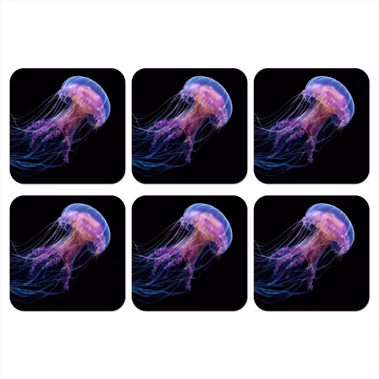 Kwal - Doorzichtig - Roze - Tentakels onderzetter kurk middel -3d
