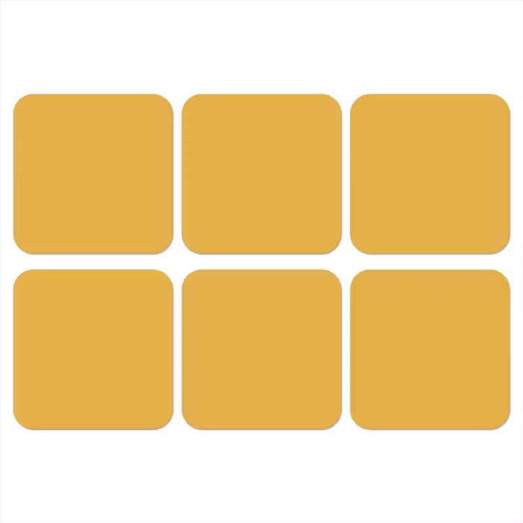 Joyful - Mustard - Geel onderzetter kurk middel 366 -3d