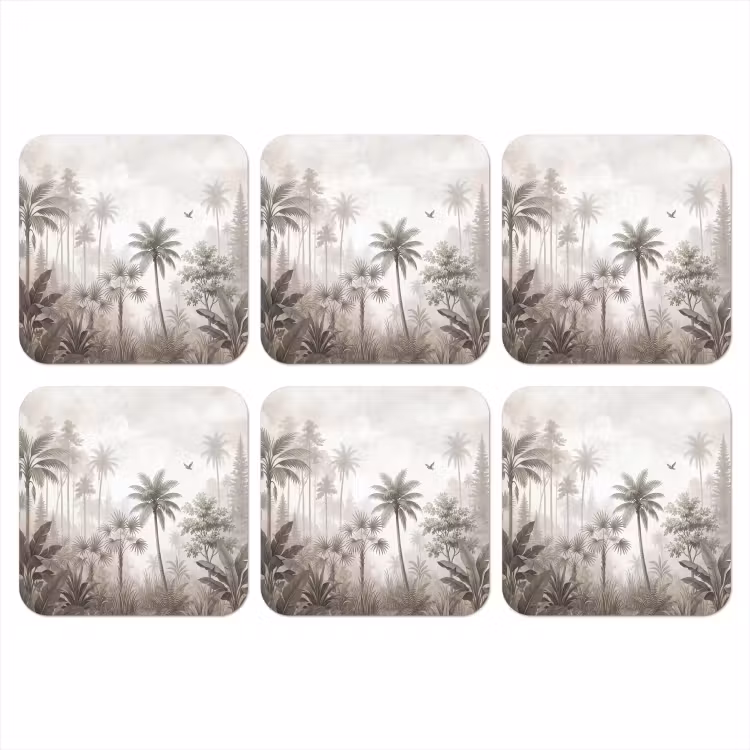 Jungle - Palmbomen - Natuur onderzetter kurk middel -3d