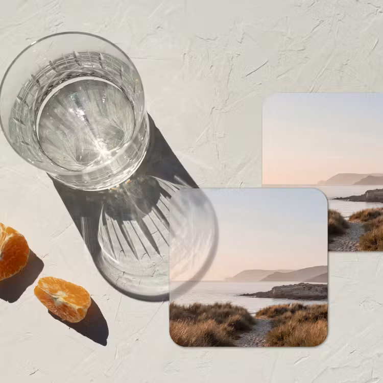 Landschap - Kust - Duinen onderzetter kurk middel -sfeer4