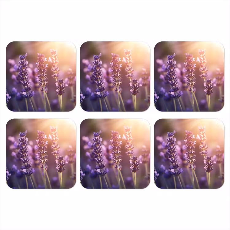 Lavendelbloemen - Paars - Zonlicht onderzetter kurk middel -3d