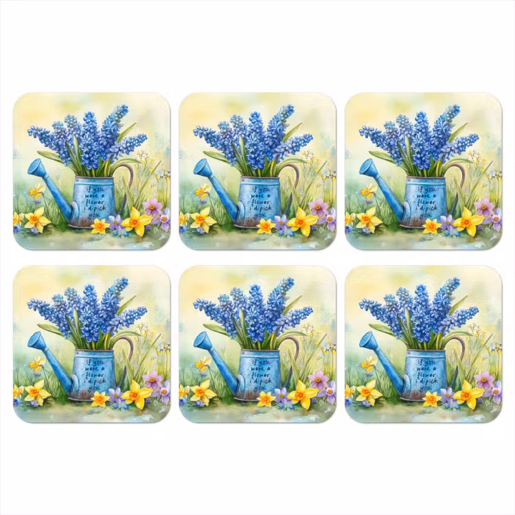Lavendelbloemen - Quote - Gieter onderzetter kurk middel -3d