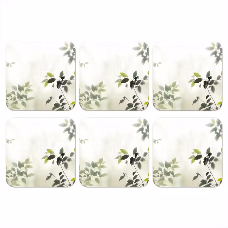 Blad - Schaduw - Natuur - Abstract - Groen onderzetter kurk middel -3d