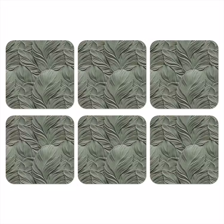 Bladeren - Textuur - Groen onderzetter kurk middel 366 -3d