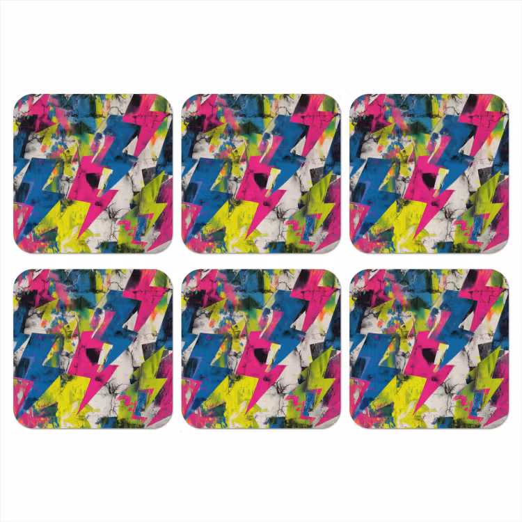 Bliksemschichten - Patroon - Marmer - Kleuren onderzetter kurk middel -3d