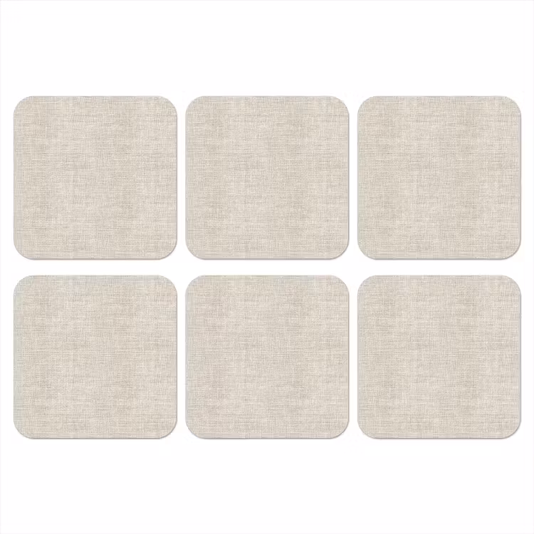Linnen - Textuur - Beige onderzetter kurk middel 366 -3d