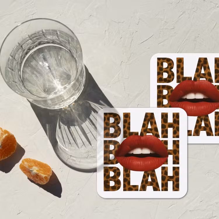 Lip - Rood - Quote onderzetter kurk middel -sfeer4