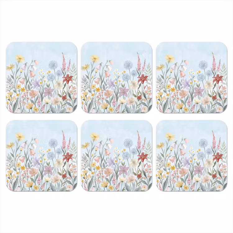 Weidebloemen - Illustratie - Kleurrijk onderzetter kurk middel -3d