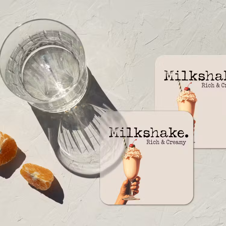 Milkshake - Kers - Rietje onderzetter kurk middel -sfeer4