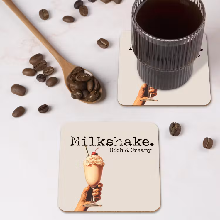 Milkshake - Kers - Rietje onderzetter kurk middel -sfeer2