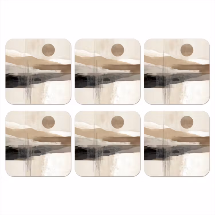 Minimalistisch - Landschap - Dimensie onderzetter kurk middel -3d