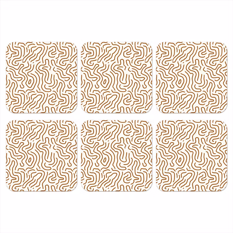 Minimalistisch - Patroon - Terracotta onderzetter kurk middel 366 -3d