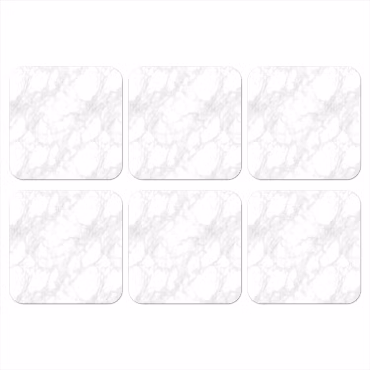 Minimalistisch - Wit - Grijze aders onderzetter kurk middel 366 -3d