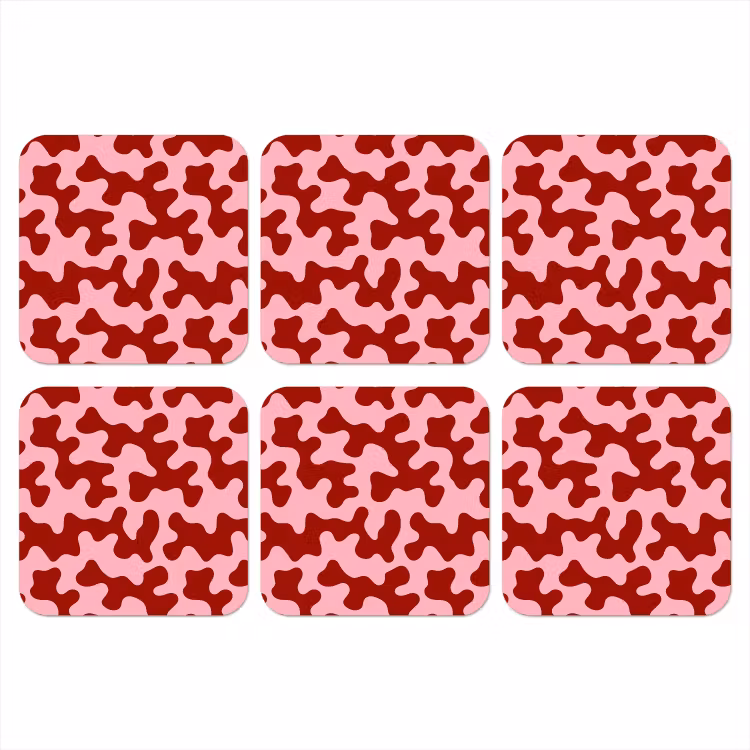 Modern - Abstract - Rood onderzetter kurk middel 366 -3d