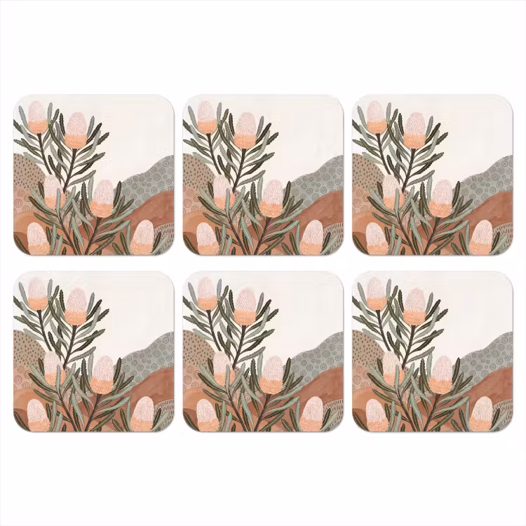 Modern - Heuvels - Terracotta onderzetter kurk middel -3d