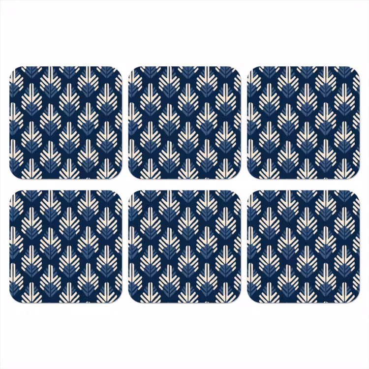 Modern - Patroon - Blauw onderzetter kurk middel 366 -3d