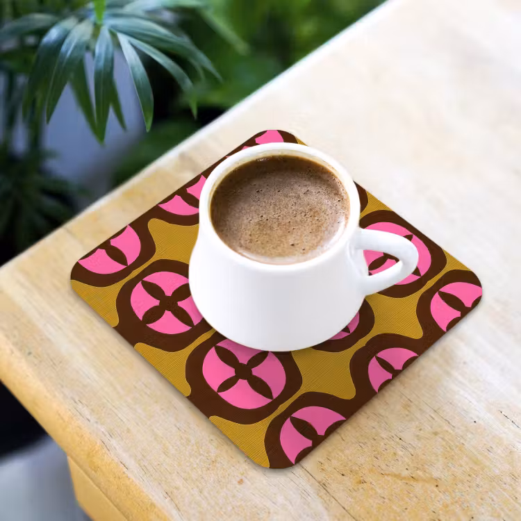 Modern - Patroon - Roze onderzetter kurk middel 366 -sfeer5