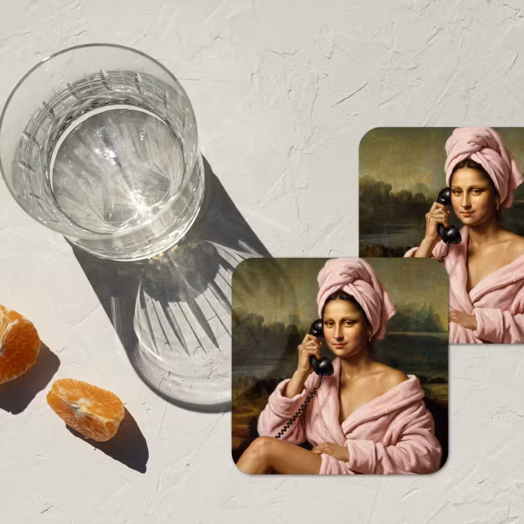 Mona - Klassiek - Roze onderzetter kurk middel -sfeer4
