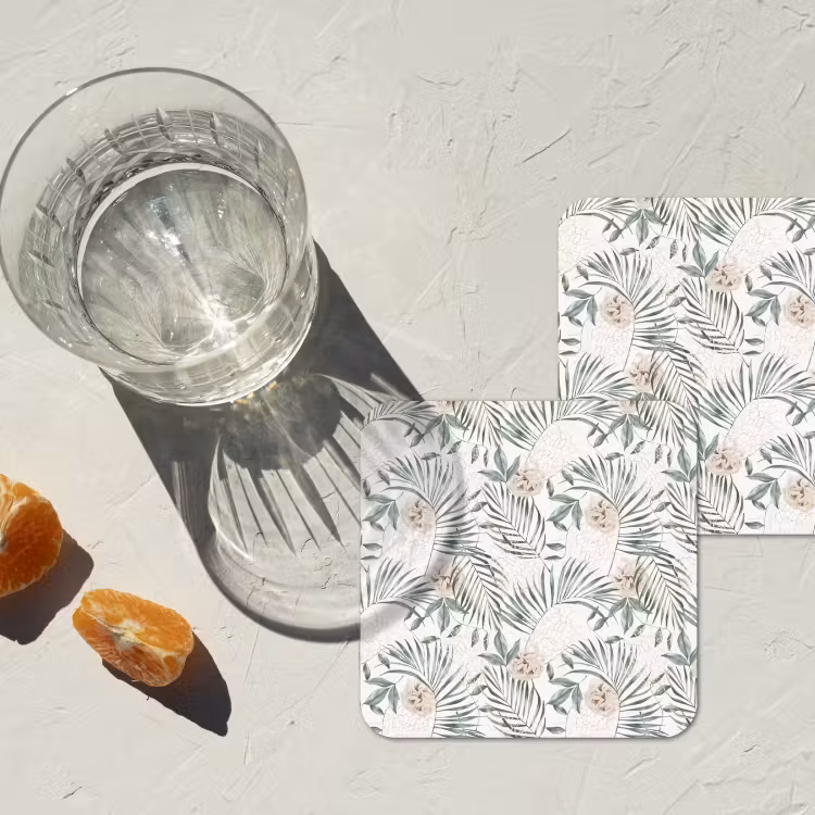 Monstera - Palmblad - Jungle - Tropisch onderzetter kurk middel -sfeer4