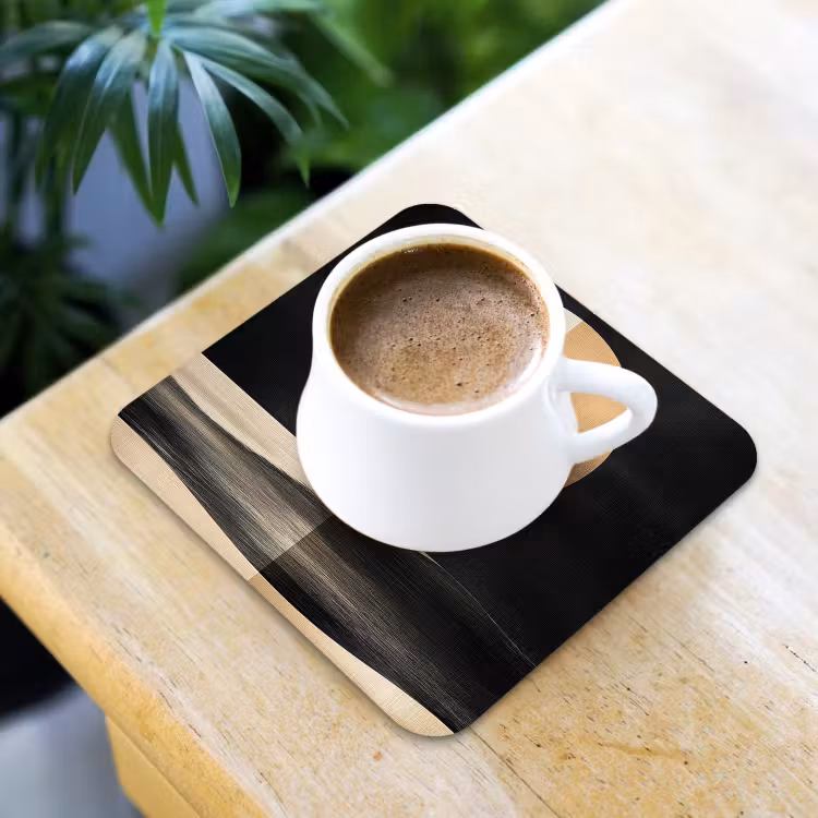 Maan - Cirkel - Goud onderzetter kurk middel -sfeer5