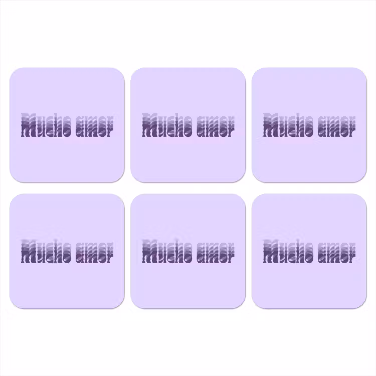 Mucho amor - Paars - Gelaagde letters onderzetter kurk middel -3d