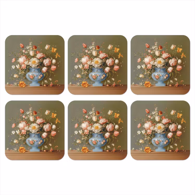 Neutral - Bloemen - Boeket - Vaas onderzetter kurk middel -3d