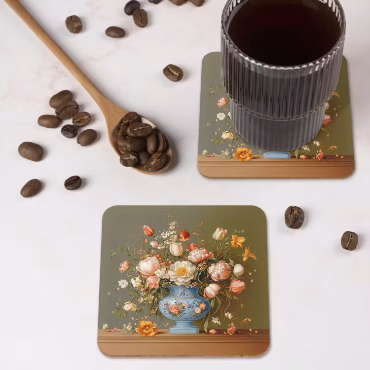 Neutral - Bloemen - Boeket - Vaas onderzetter kurk middel -sfeer2
