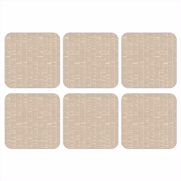 Krant - Nieuws - Historisch - Vintage - Beige onderzetter kurk middel -3d