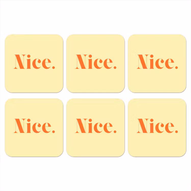 Nice - Oranje - Geel - Minimalistisch onderzetter kurk middel -3d