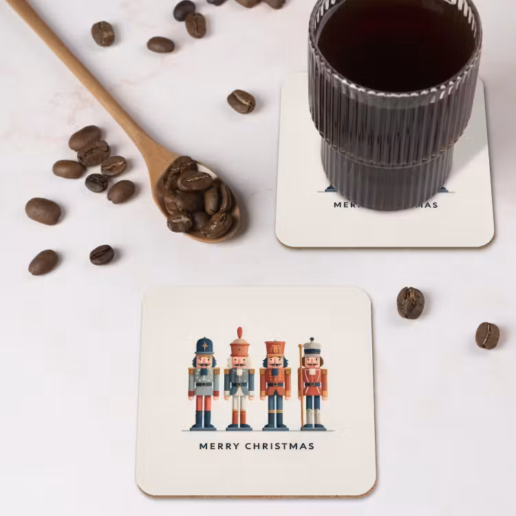 Notenkrakers - Minimalistisch - Kerst - Beige onderzetter kurk middel -sfeer2