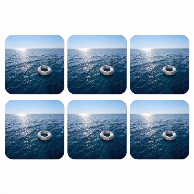 Oceaan - Zwemband - Horizon onderzetter kurk middel -3d